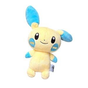 Pokemon Center Minun Plush Yellow Blue Electric Type Stuffed Animal NWT Official